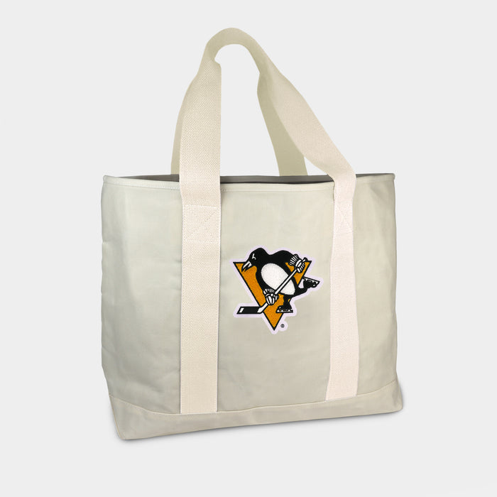 Pittsburgh Penguins Cream Canvas Boat Tote