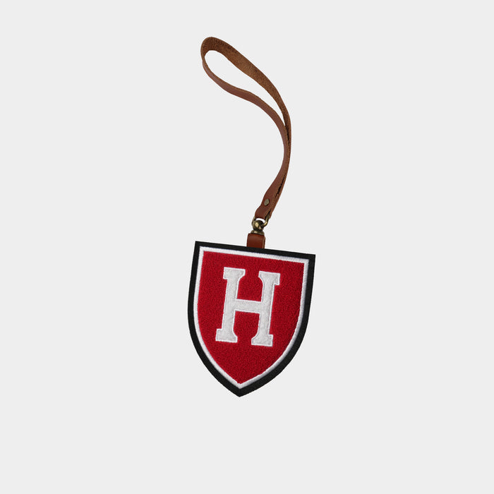 Harvard Crimson "H" Brown Leather Bag Charm