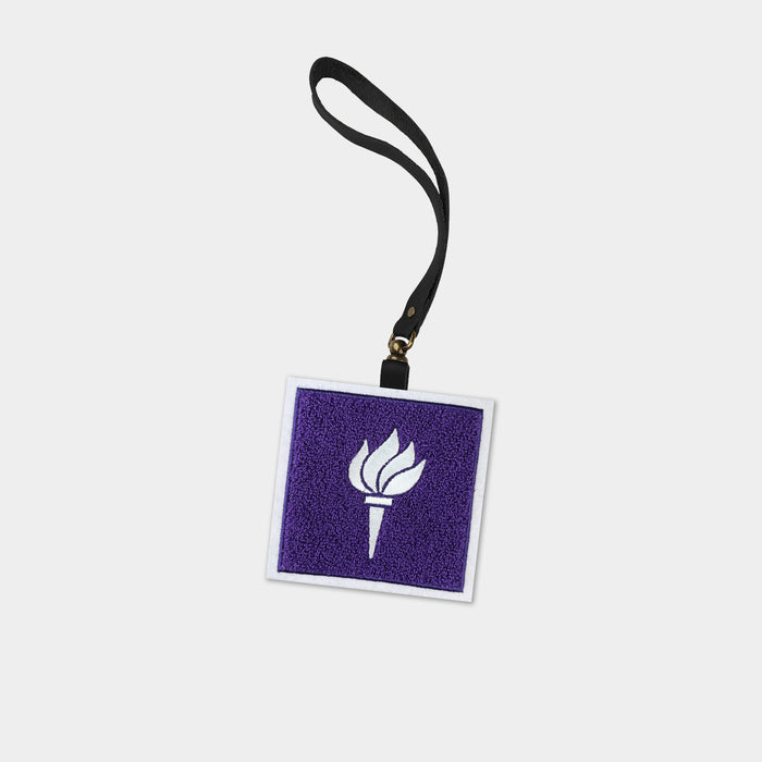 New York University "Torch" Black Leather Bag Charm
