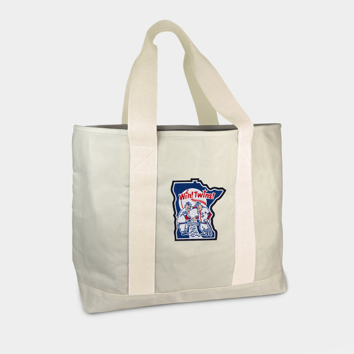 Minnesota Twins Vintage Cream Canvas Boat Tote