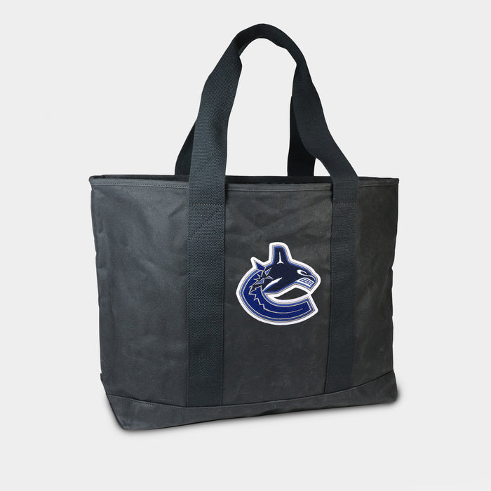 Vancouver Canucks Black Canvas Boat Tote