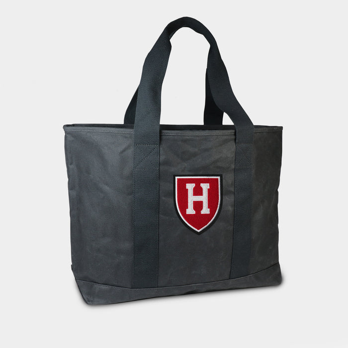 Harvard Crimson "H" Black Canvas Boat Tote