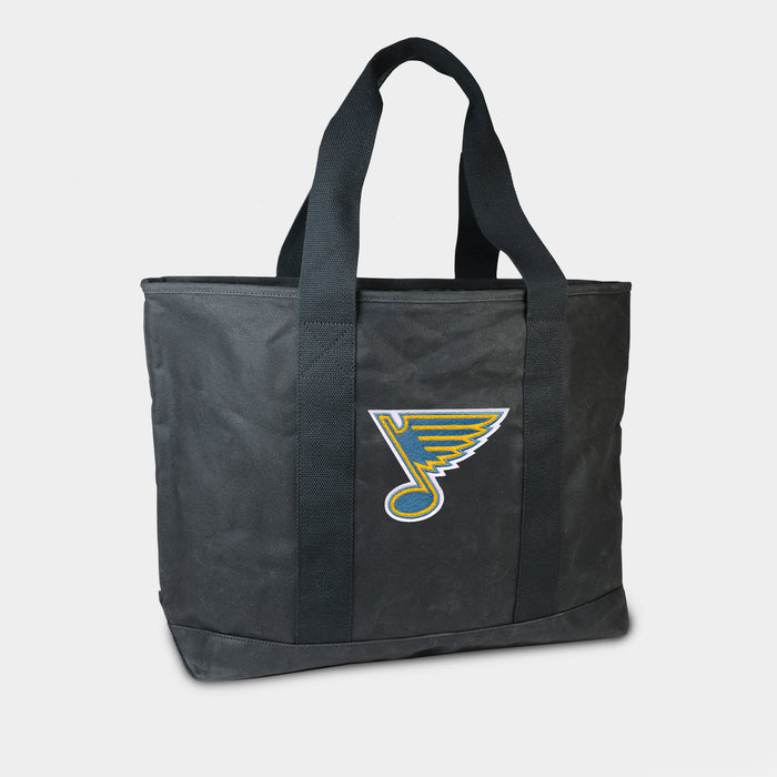 St. Louis Blues Black Canvas Boat Tote