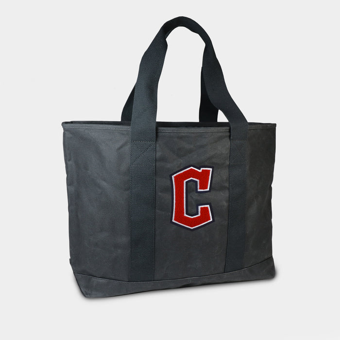 Cleveland Guardians Black Canvas Boat Tote