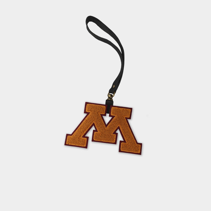 Minnesota Golden Gophers "Gold M" Black Leather Bag Charm