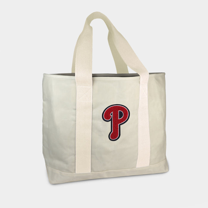 Philadelphia Phillies P Cream Canvas Boat Tote