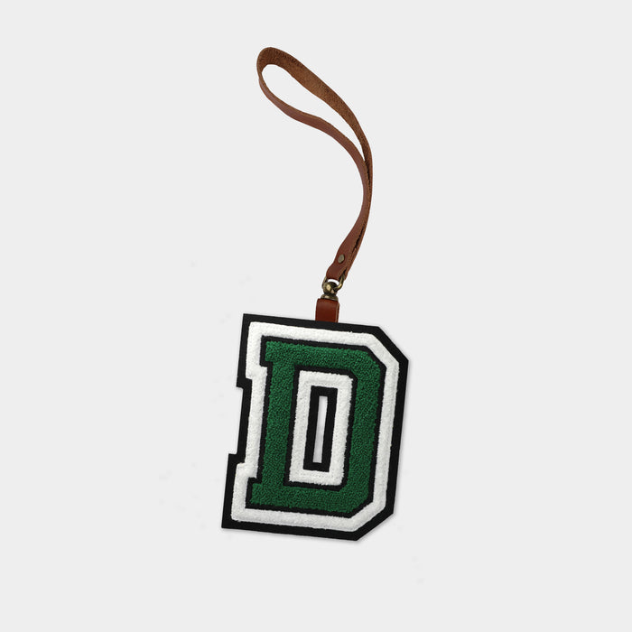 Dartmouth Big Green "D" Brown Leather Bag Charm