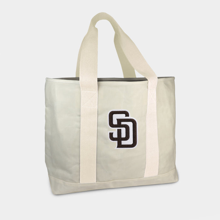San Diego Padres Brown Cream Canvas Boat Tote