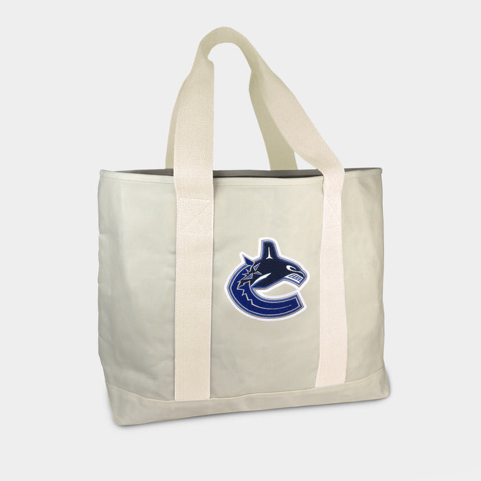 Vancouver Canucks Cream Canvas Boat Tote