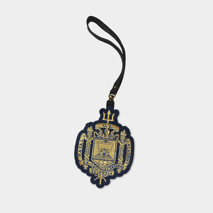 Navy Midshipmen Black Leather Bag Charm