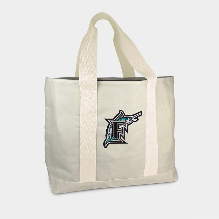 Miami Marlins Cream Canvas Boat Tote