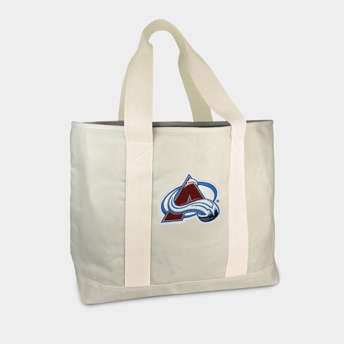 Colorado Avalanche Cream Canvas Boat Tote
