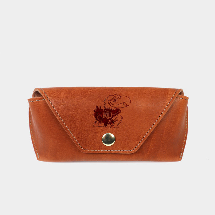 Kansas Jayhawks Leather Glasses / Sunglasses Snap Case