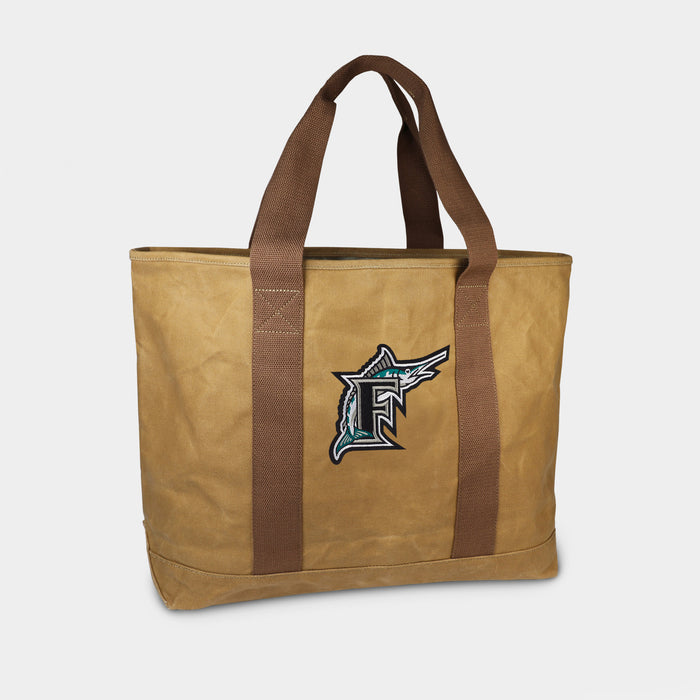 Miami Marlins Tan Canvas Boat Tote