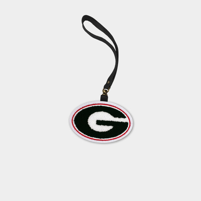 Georgia Bulldogs "G" Black Leather Bag Charm