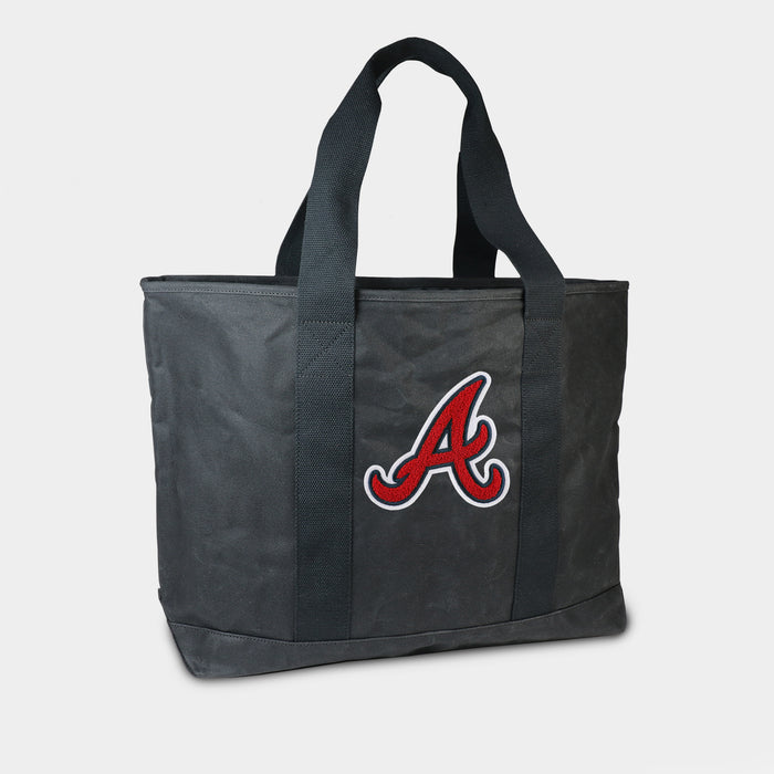 Atlanta Braves A Black Canvas Boat Tote