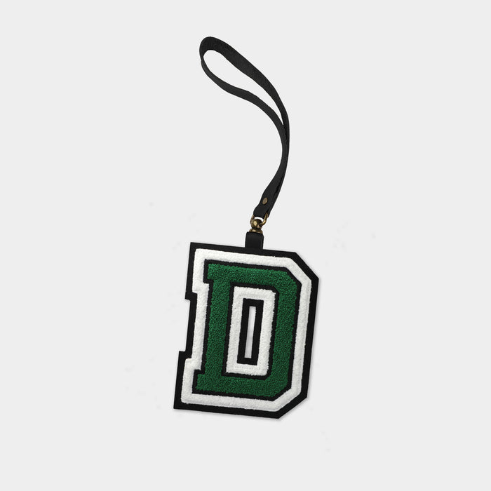 Dartmouth Big Green "D" Black Leather Bag Charm