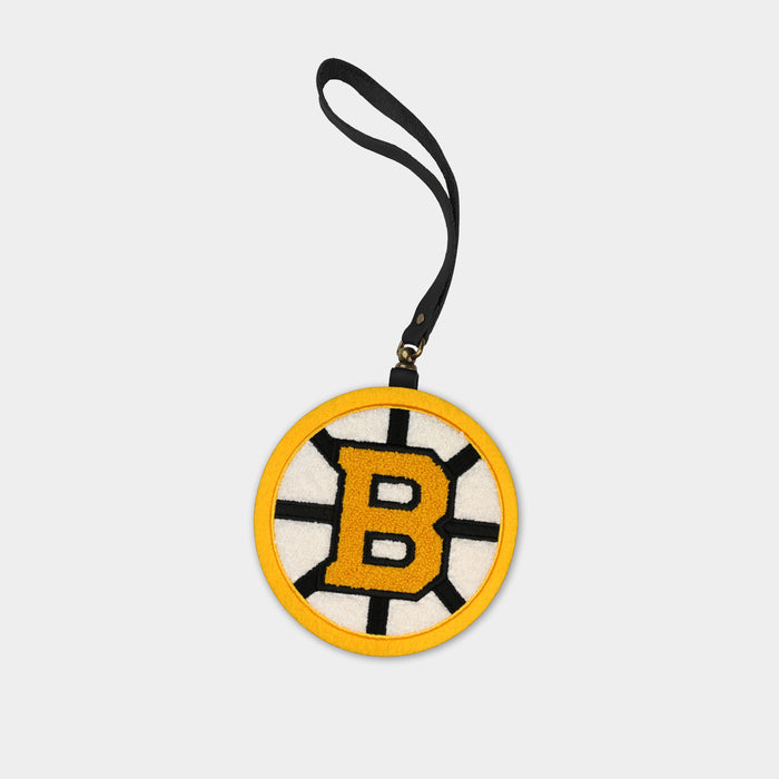 Boston Bruins Black Leather Bag Charm