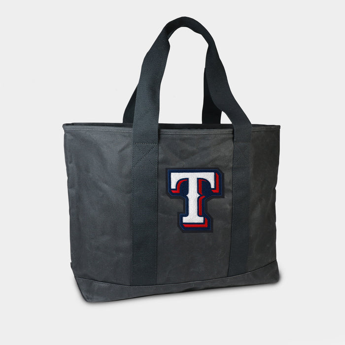 Texas Rangers T Black Canvas Boat Tote