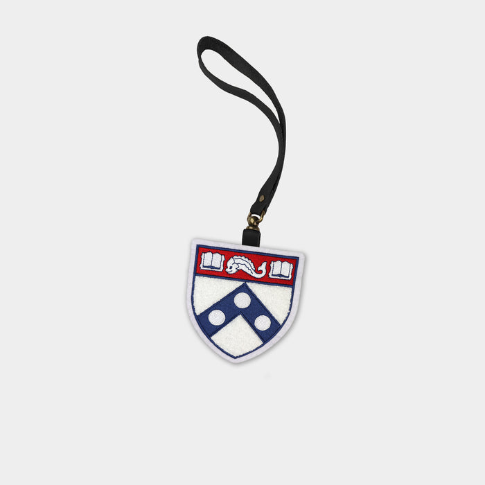 Penn Quakers "Shield" Black Leather Bag Charm