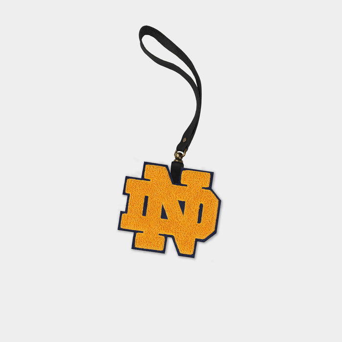 Notre Dame Fighting Irish "ND" Black Leather Bag Charm