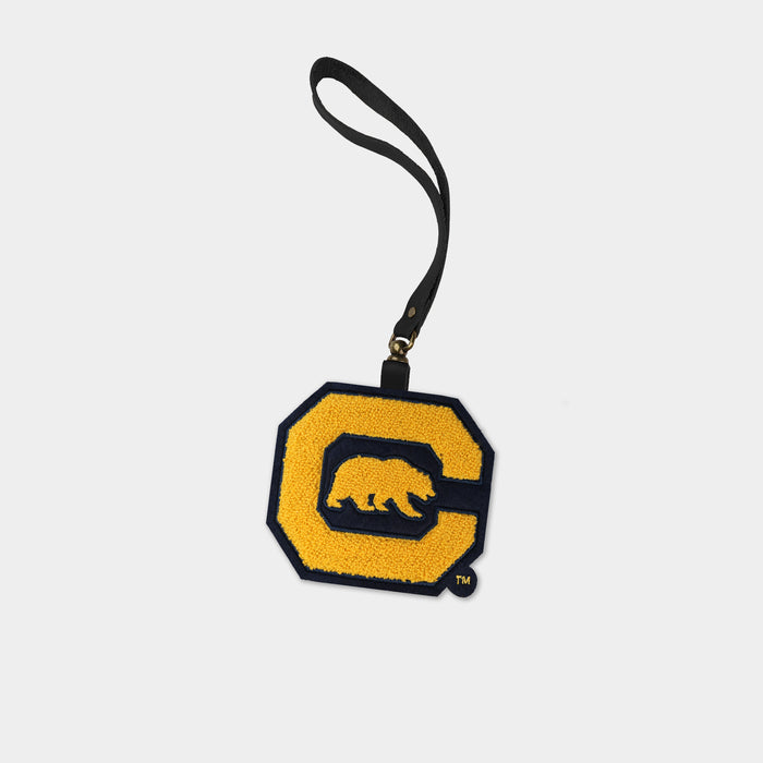 California Golden Bears "C Bear" Black Leather Bag Charm