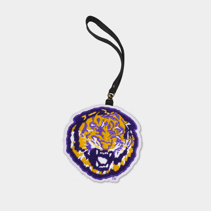 LSU Tigers "Vintage Tiger" Black Leather Bag Charm