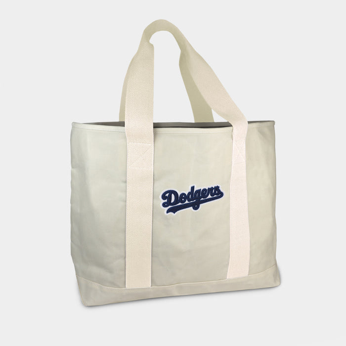 Los Angeles Dodgers Cream Canvas Boat Tote