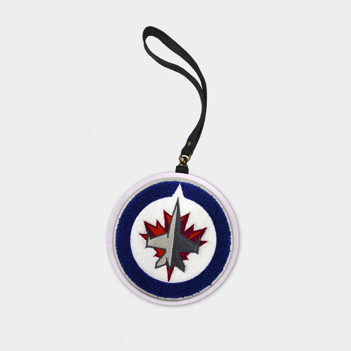 Winnipeg Jets Black Leather Bag Charm