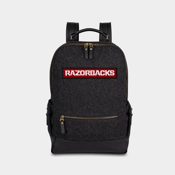 Arkansas Razorbacks Wordmark Black Wool Backpack