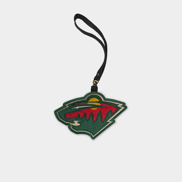 Minnesota Wild Black Leather Bag Charm