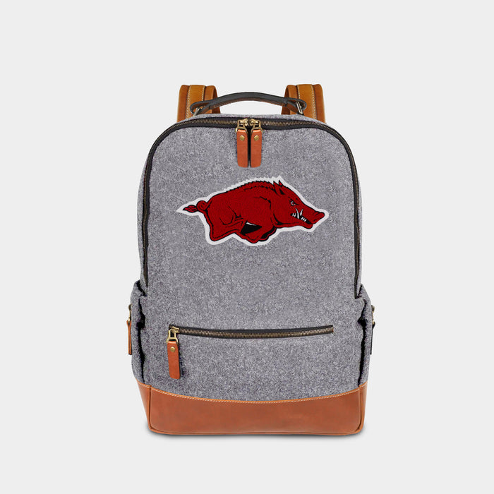 Arkansas Razorbacks Grey Wool Backpack