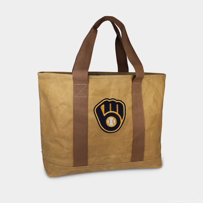 Milwaukee Brewers Tan Canvas Boat Tote