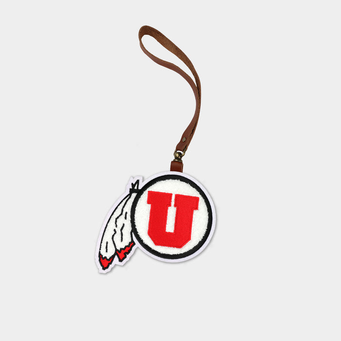 Utah Utes Brown Leather Bag Charm