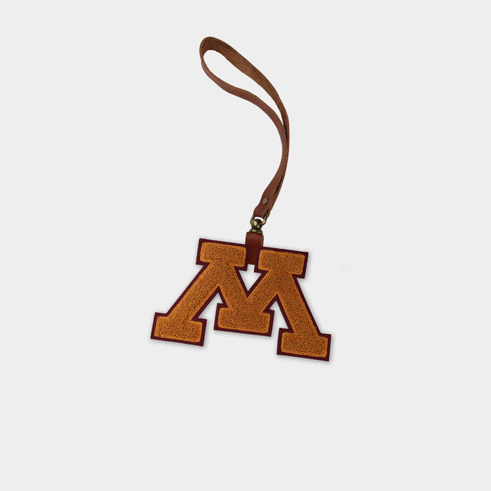 Minnesota Golden Gophers "Gold M" Brown Leather Bag Charm