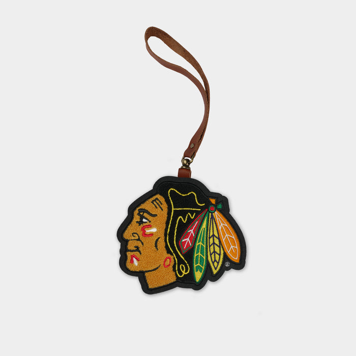 Chicago Blackhawks Brown Leather Bag Charm
