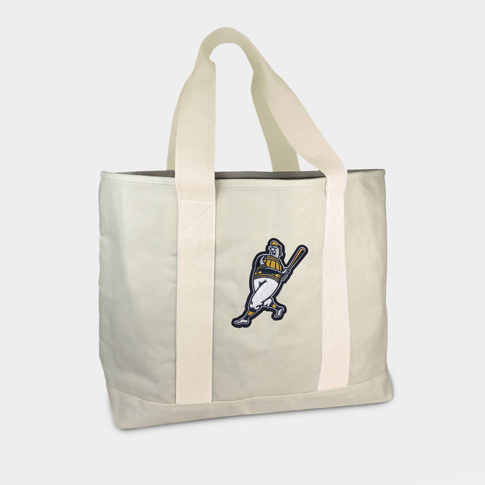 Milwaukee Brewers Barrel Man Cream Canvas Boat Tote