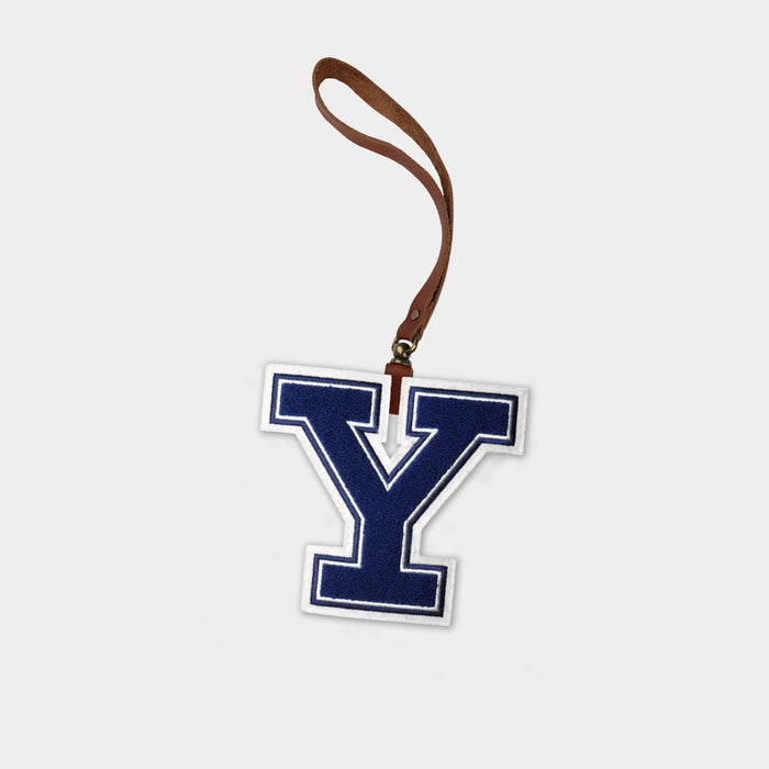 Yale Bulldogs "Y" Brown Leather Bag Charm