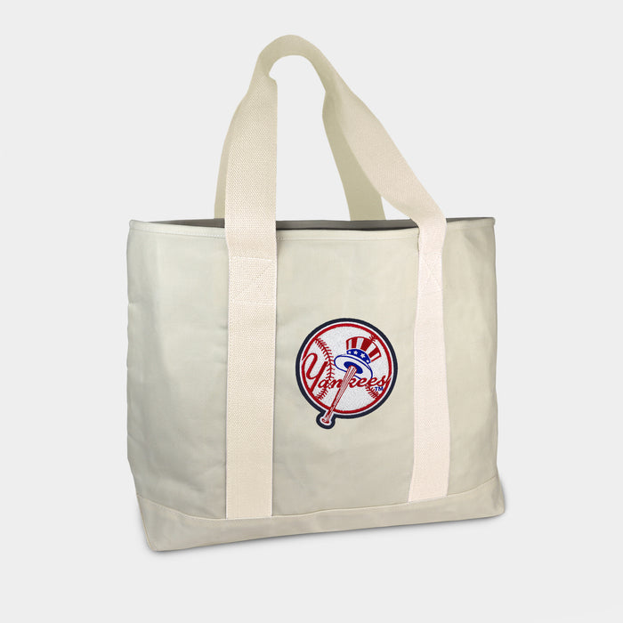 New York Yankees Cream Canvas Boat Tote