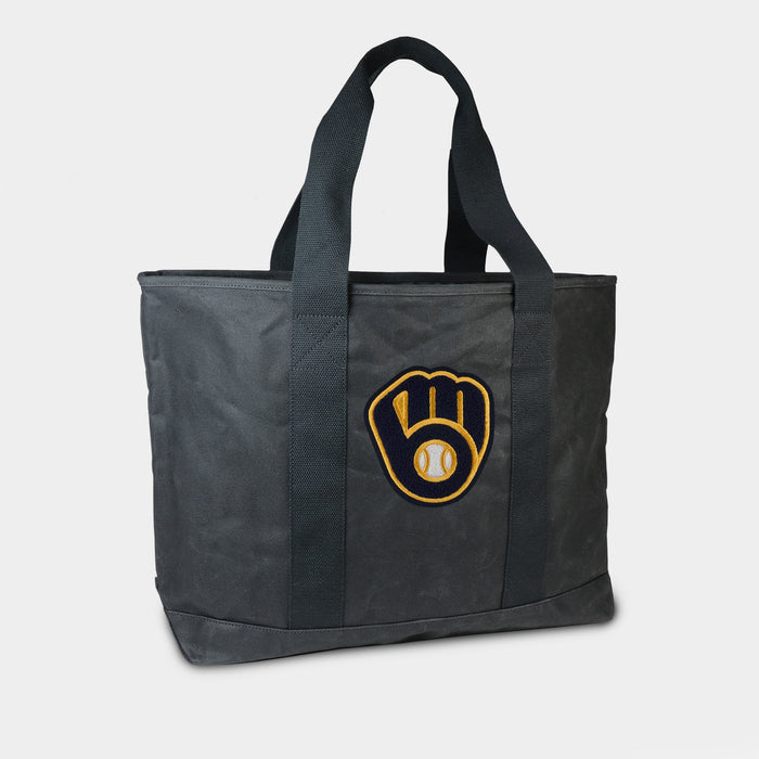 Milwaukee Brewers Black Canvas Boat Tote