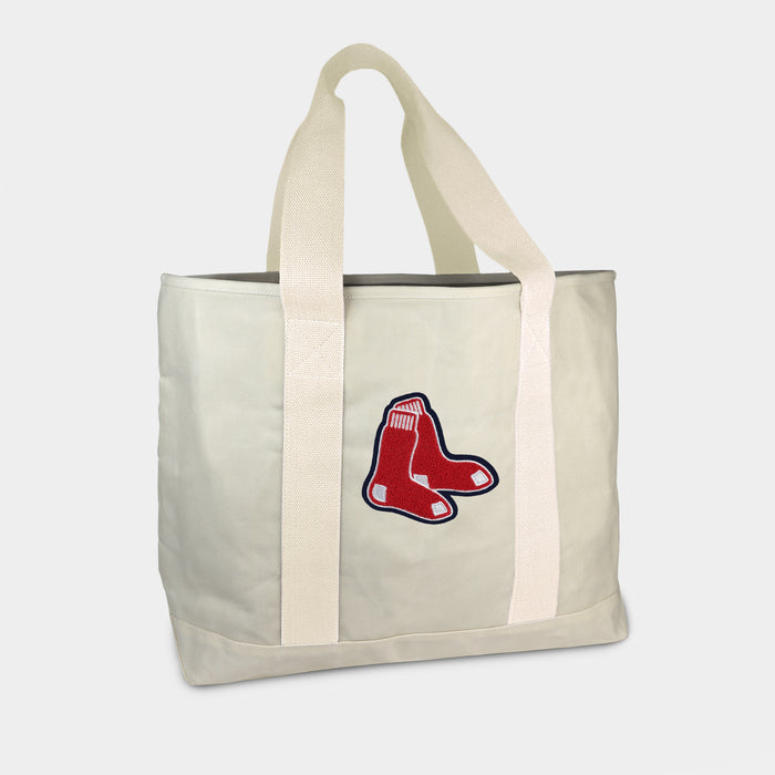 Boston Red Sox Socks Cream Canvas Boat Tote