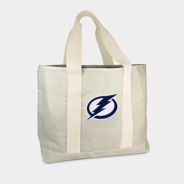 Tampa Bay Lightning Cream Canvas Boat Tote