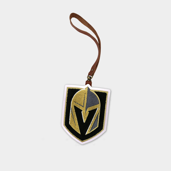 Vegas Golden Knights Brown Leather Bag Charm