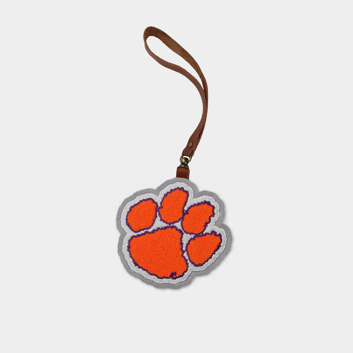 Clemson Tigers Brown Leather Bag Charm