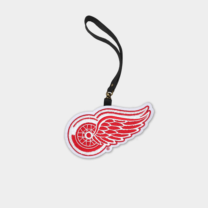 Detroit Red Wings Black Leather Bag Charm