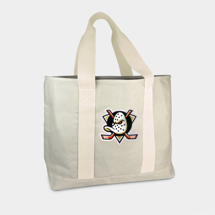 Anaheim Ducks Cream Canvas Boat Tote