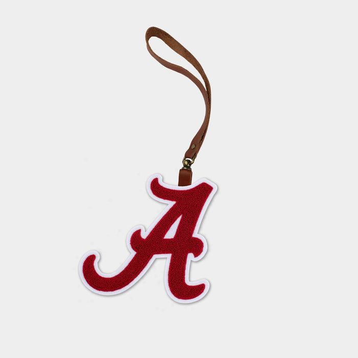 Alabama Crimson Tide "A" Brown Leather Bag Charm