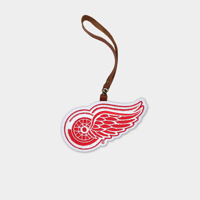 Detroit Red Wings Brown Leather Bag Charm