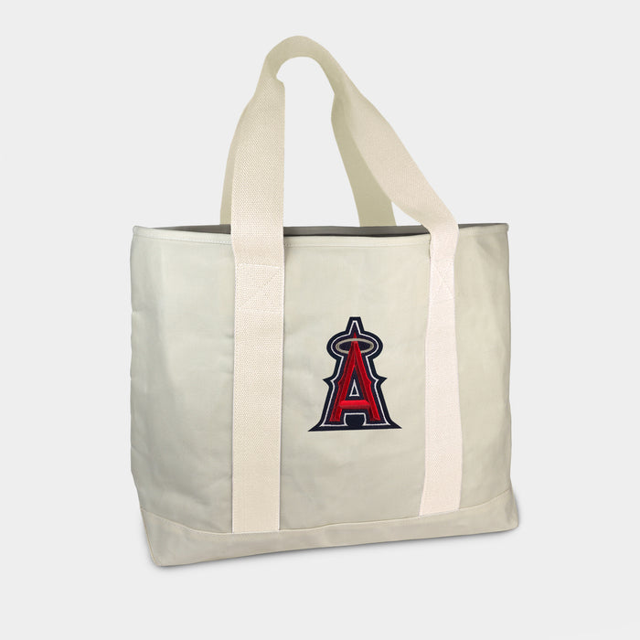 Los Angeles Angels Cream Canvas Boat Tote