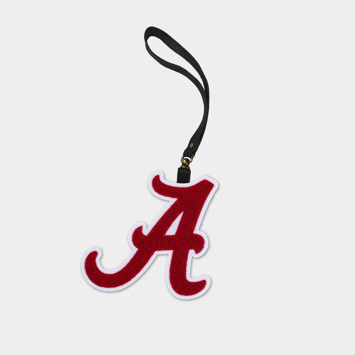 Alabama Crimson Tide "A" Black Leather Bag Charm